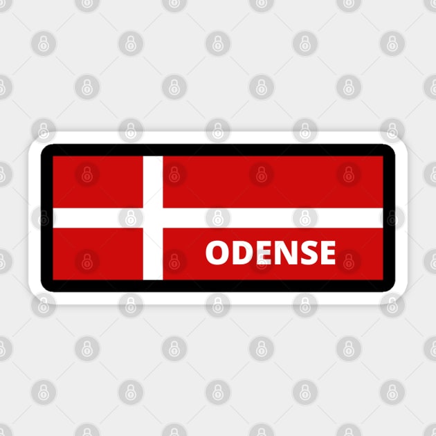 Odense City in Danish Flag Sticker by aybe7elf